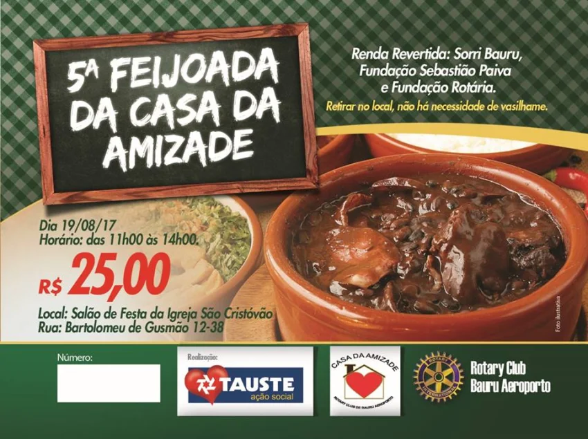 Vem a� a 5� Feijoada da Casa da Amizade!